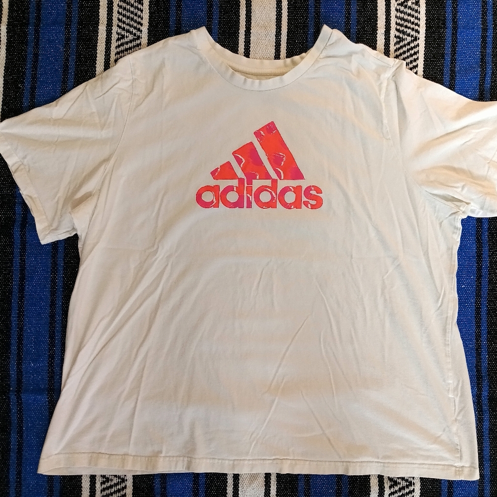 Adidas White T-Shirt with Red Logo